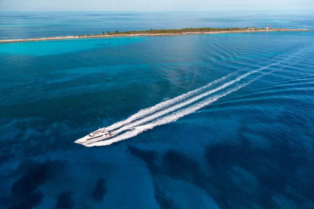 Tranquility Aerial Running Shot in the Bahamas