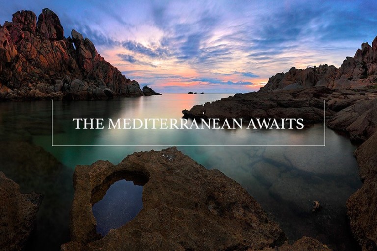 Mediterranean yacht charter cliffs and sunset