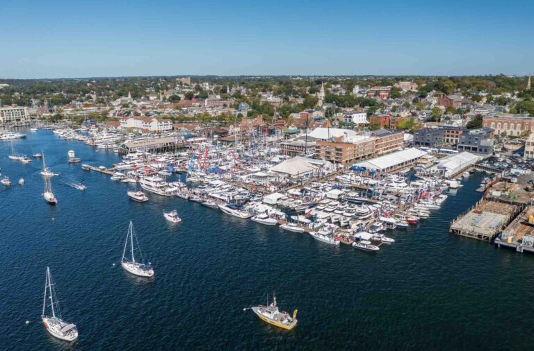 Aerial of the Newport Brokerage Boat Show