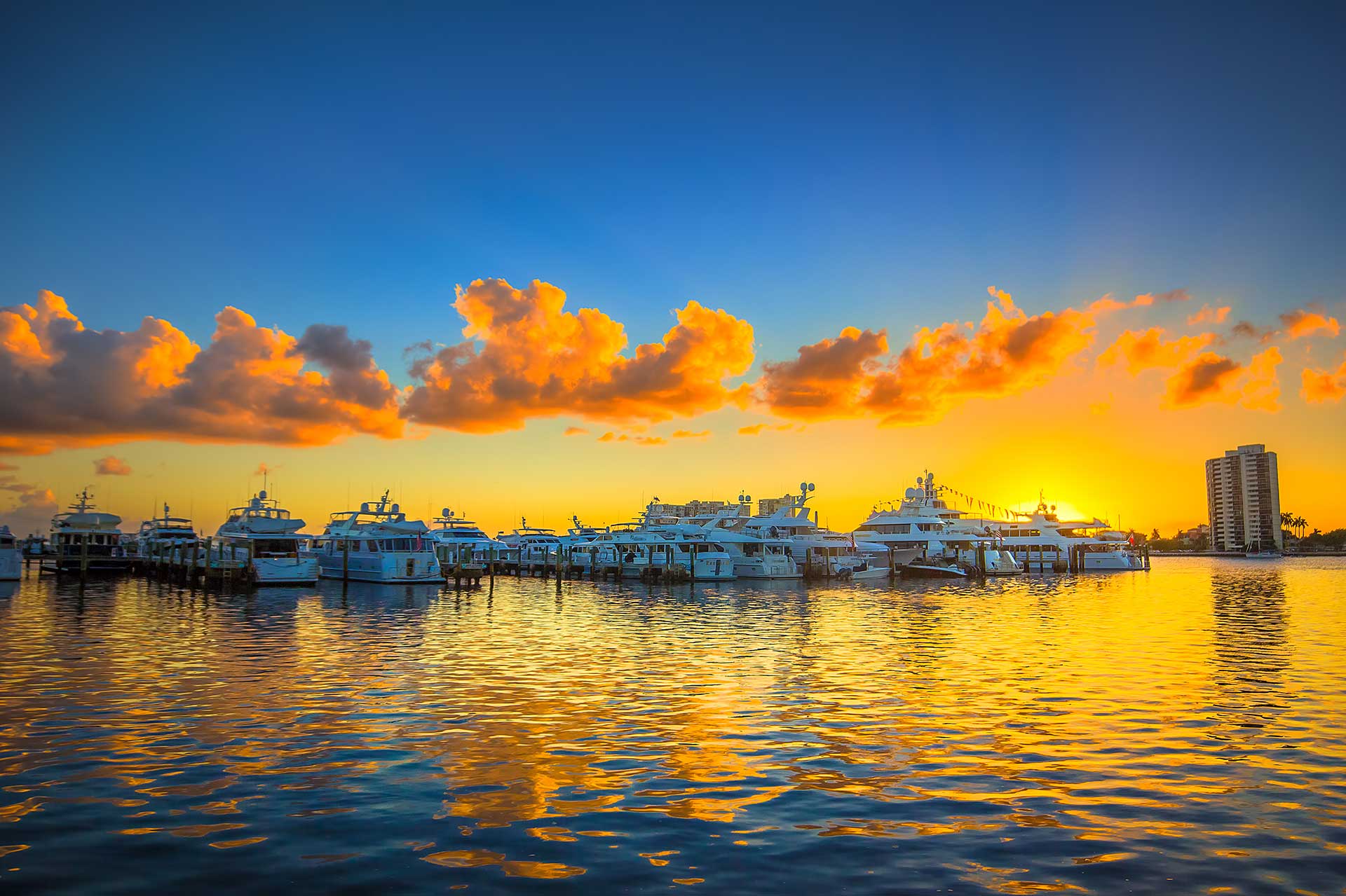 Ft Lauderdale Marina Sunset Picture