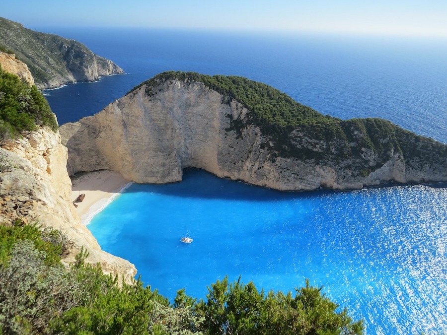 Navagio Beach, Ionian Islands on Mediterranean yacht charter