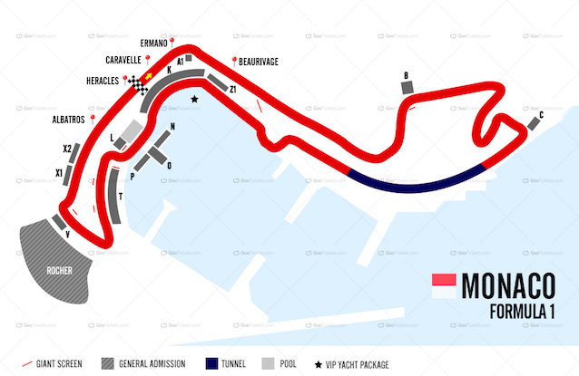 Yacht Charter Monaco Grand Prix Map